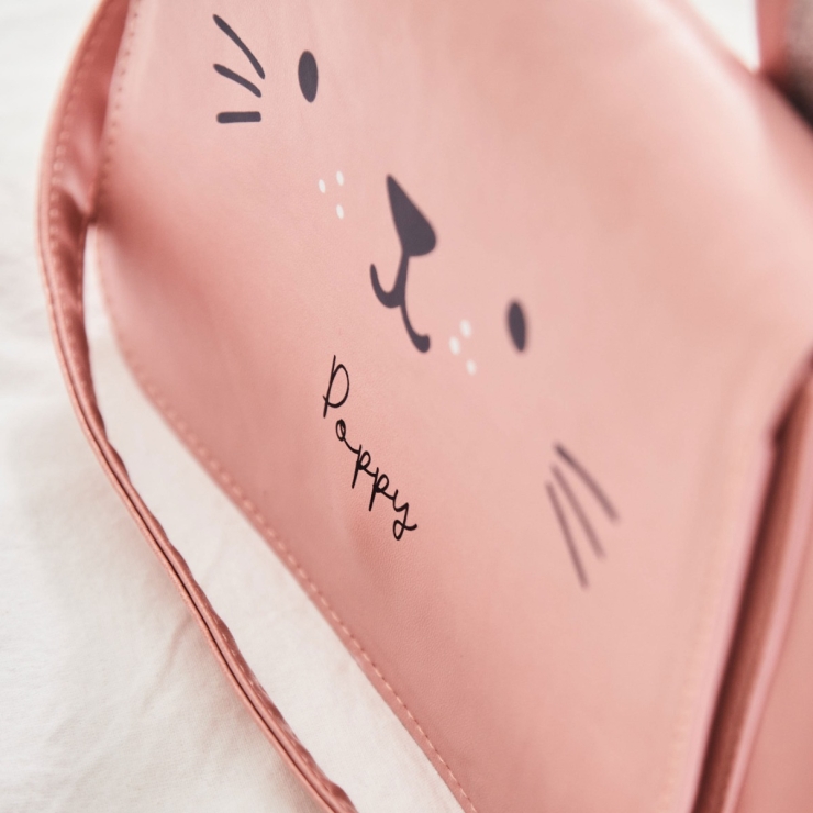 Personalized Pink Cat Toddler Handbag