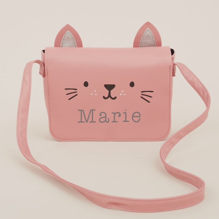 Personalized Pink Cat Toddler Handbag