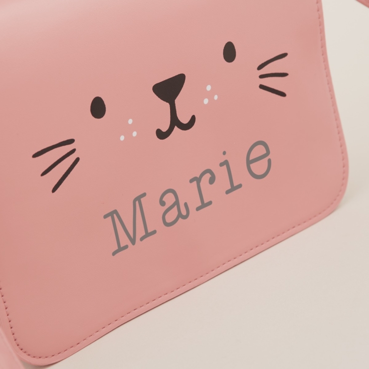 Personalized Pink Cat Toddler Handbag