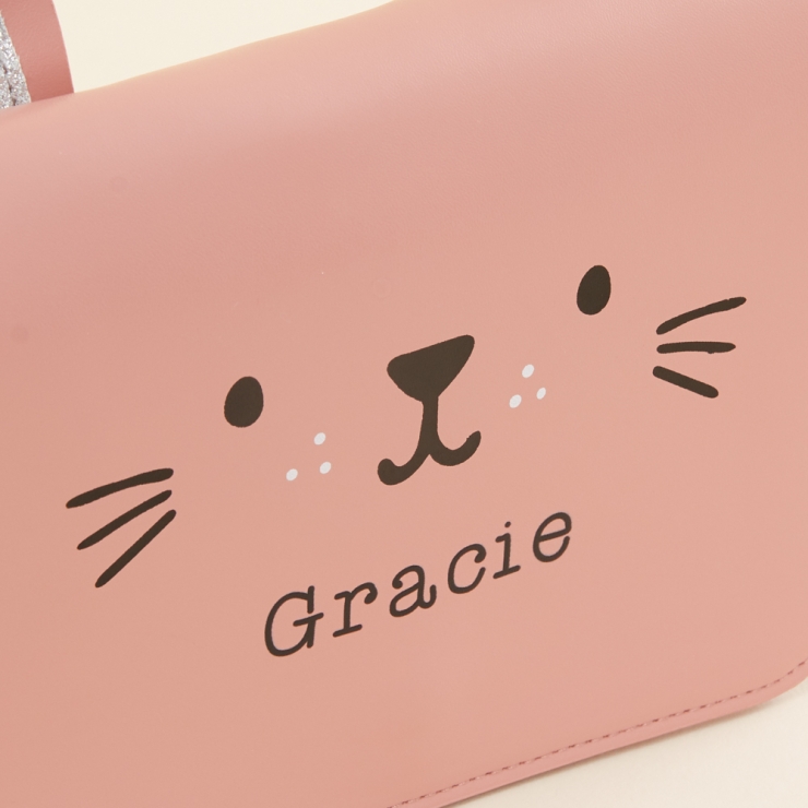 Personalised Pink Cat Toddler Handbag Personalisation