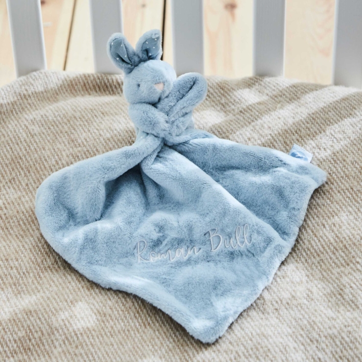 Personalized Blue Bunny Comforter