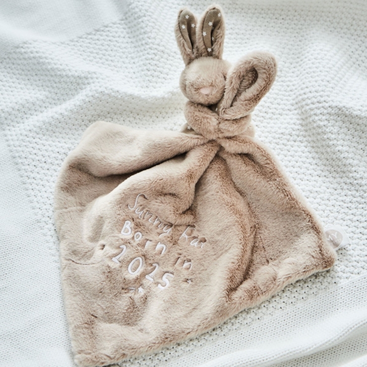 Personalized Bunny Born In 2026 Oatmeal Comforter