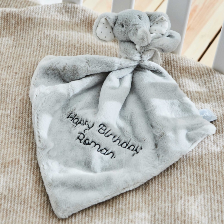 Personalised Light Grey Elephant Comforter