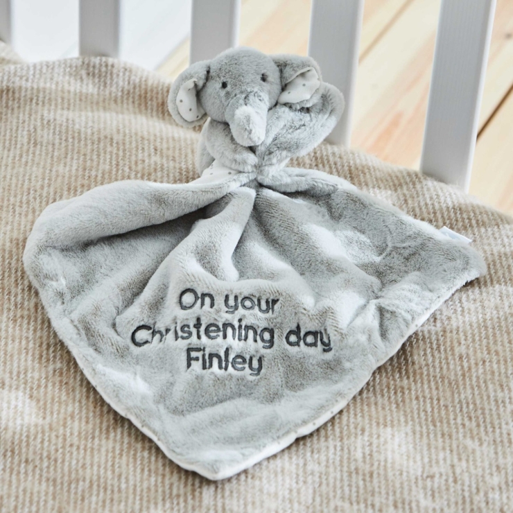 Personalised Light Grey Elephant Comforter
