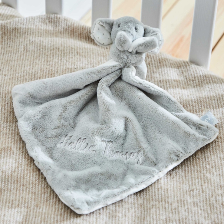 Personalised Light Grey Elephant Comforter