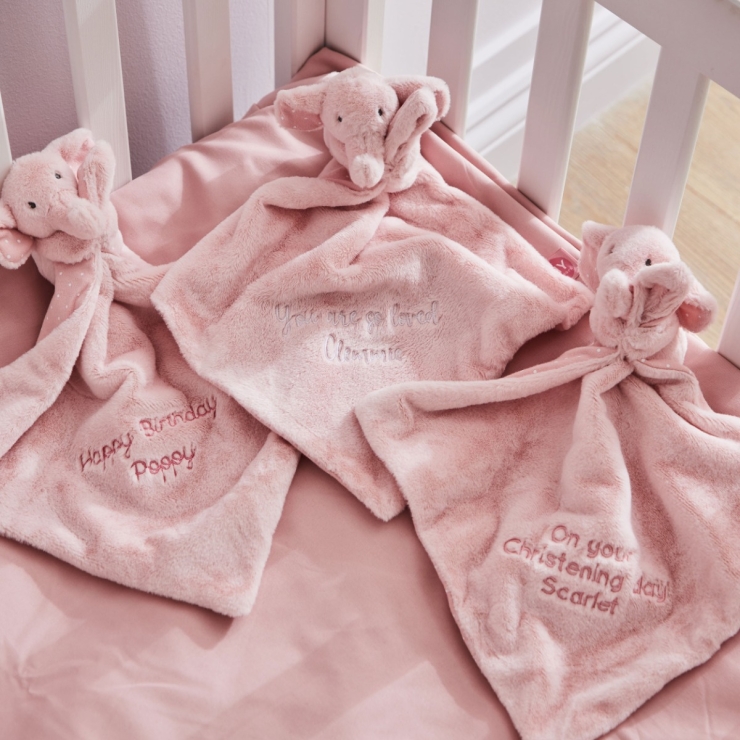 Personalized Pink Elephant Comforter