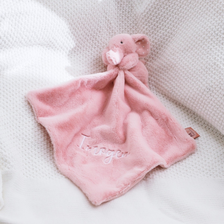 Personalized Pink Elephant Comforter