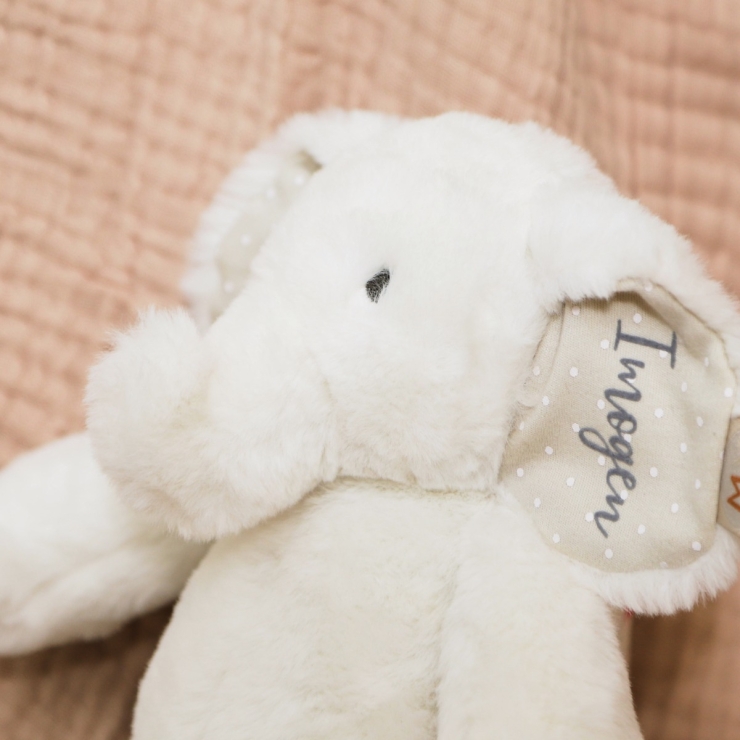 Personalized White Elephant Soft Toy
