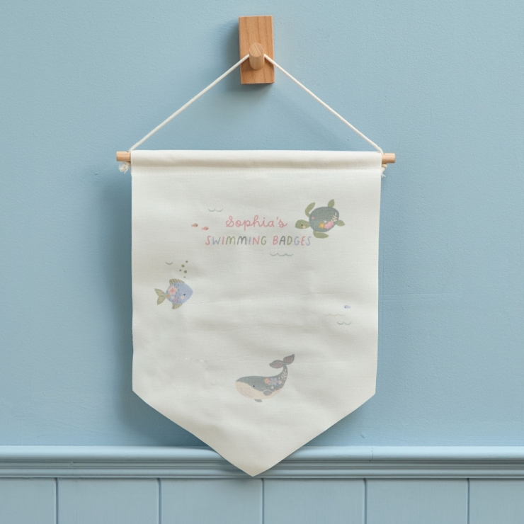Personalised Summer Sorbet Swimming Badges Wall Hanging