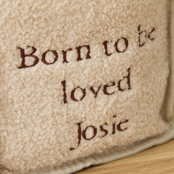Personalised Loved Caramel Borg Nappy Caddy