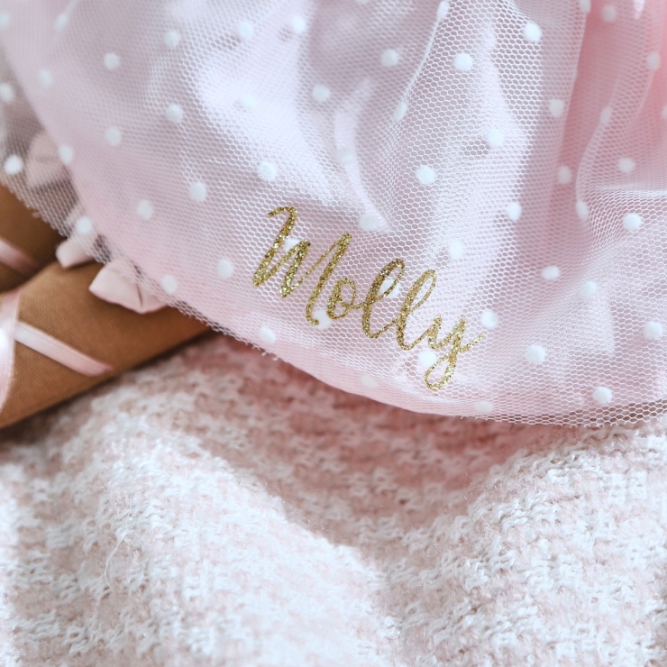 Personalized Ballerina Doll with Dark Curly Hair