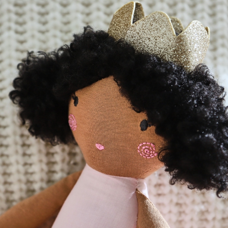 Personalized Ballerina Doll with Dark Curly Hair
