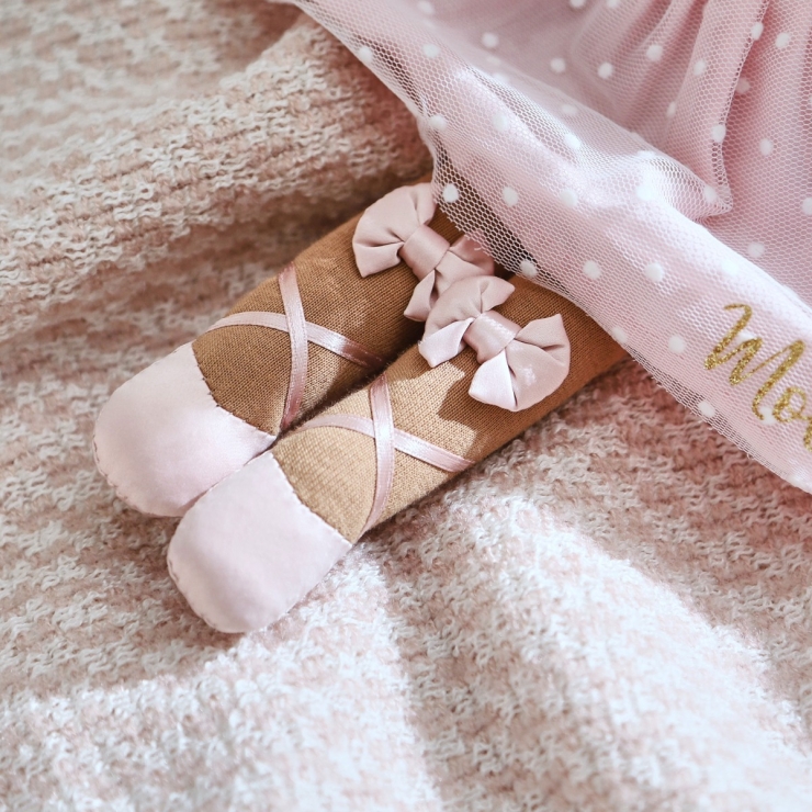 Personalized Ballerina Doll with Dark Curly Hair