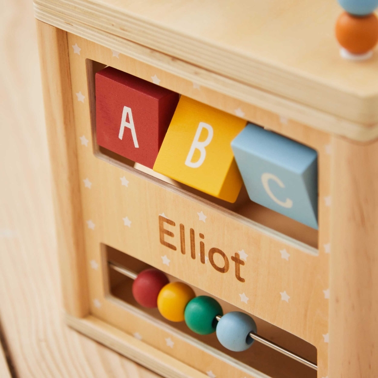 Personalized Colorful Wooden Activity Cube