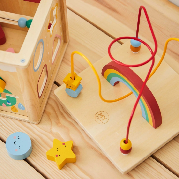 Personalized Colorful Wooden Activity Cube