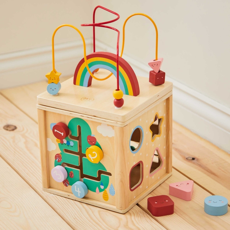 Personalized Colorful Wooden Activity Cube