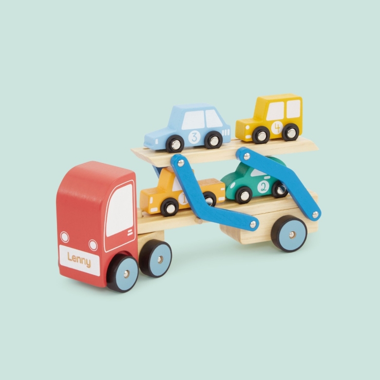 Personalized Wooden Transporter Lorry Toy