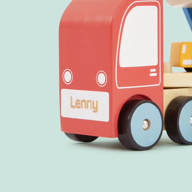Personalized Wooden Transporter Lorry Toy