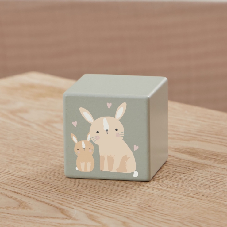 Sage Wooden Mummy & Baby Bunny Block FSC®