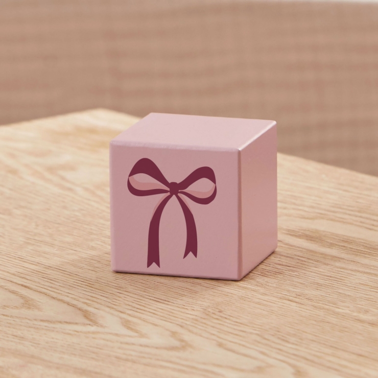 Pink Wooden Bow Block FSC®