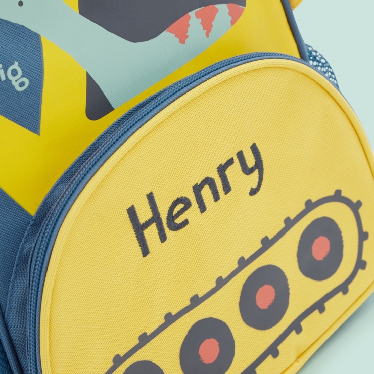 Personalised Dinosaur Digger Design Mini Backpack