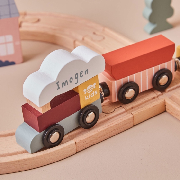Personalised Just Bee Kids Wooden Train Set FSC®