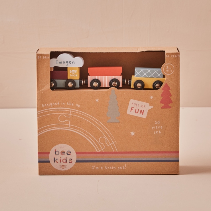 Personalised Just Bee Kids Wooden Train Set FSC®
