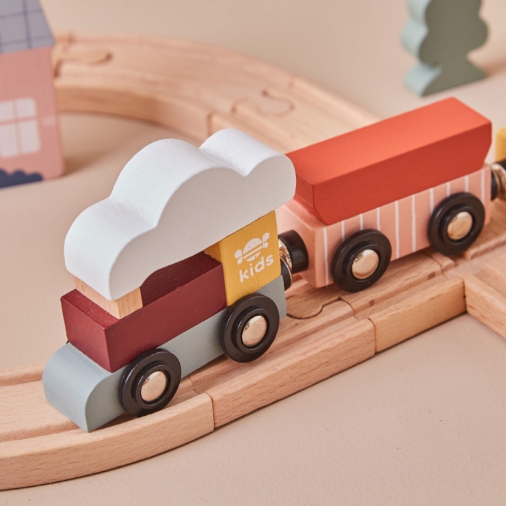 Personalised Just Bee Kids Wooden Train Set FSC®