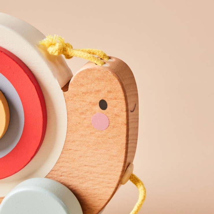 Personalised Just Bee Kids Wooden Pull-Along Snail