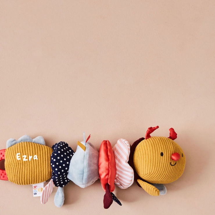Personalised Just Bee Kids Activity Wiggle Back Caterpillar Toy