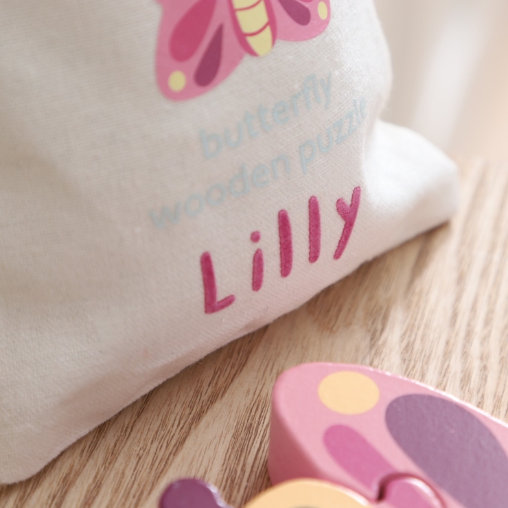 Personalised Orange Tree Toys Butterfly Wooden Puzzle