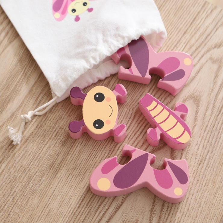Personalised Orange Tree Toys Butterfly Wooden Puzzle