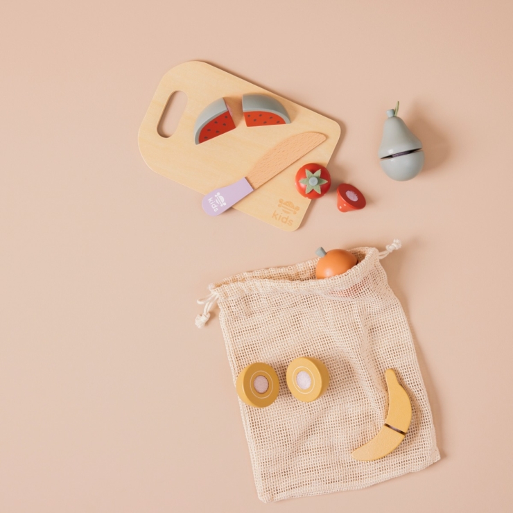Personalised Just Bee Kids Wooden Cutting Fruit Set FSC®