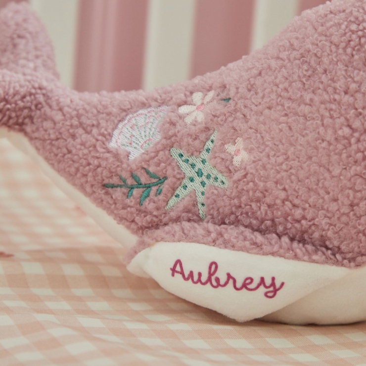 Personalised Floral Purple Whale Soft Toy