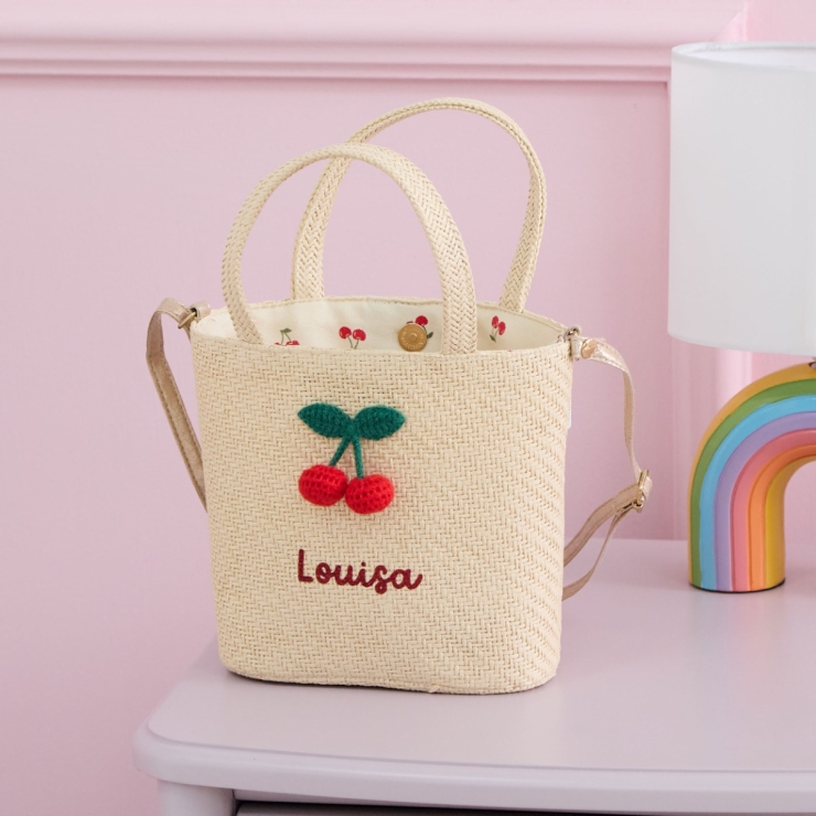 Personalised Rockahula Crochet Cherry Basket Bag