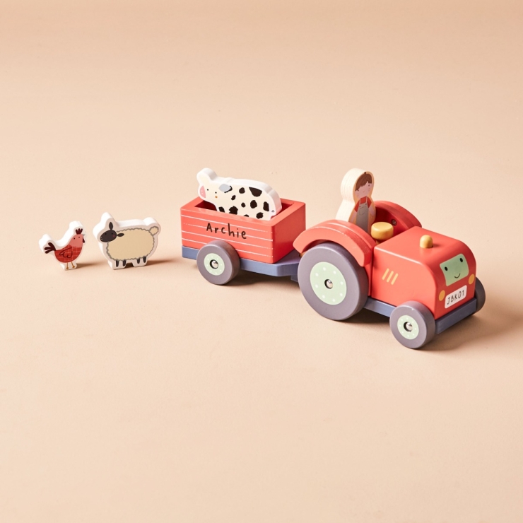 Personalised Just Bee Kids Wooden Tractor Toy FSC®