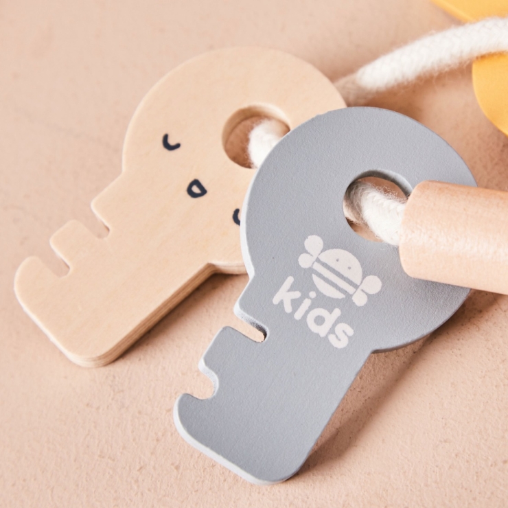 Personalised Just Bee Kids Wooden Phone & Keys Toy Set 