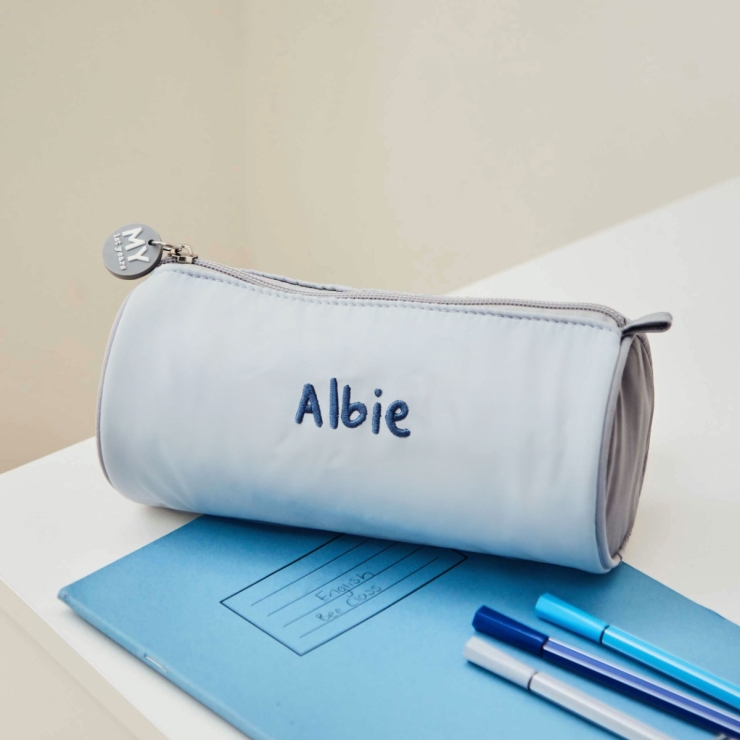 Personalized Grey Pencil Case