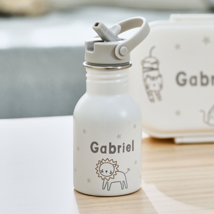Personalized Big Cats Neutral Water Bottle