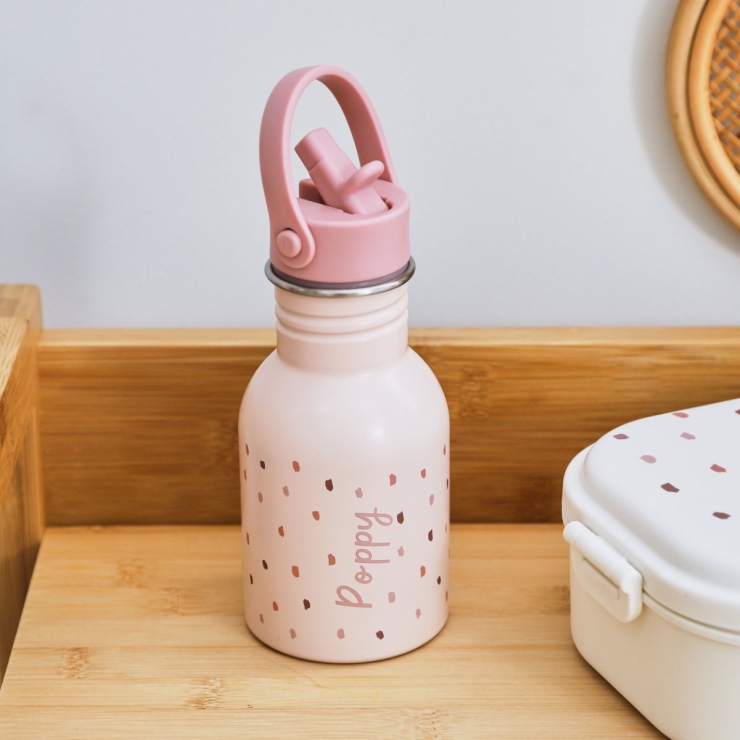 Personalized Pink Spot Water Bottle