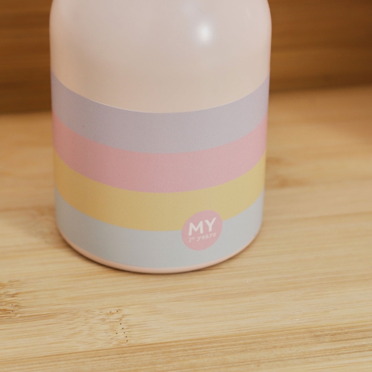 Personalised Pink Rainbow Water Bottle 