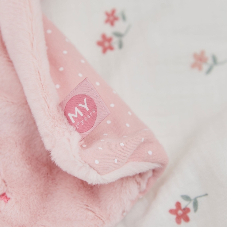 Personalised Born In 2026 Pink Bunny Comforter