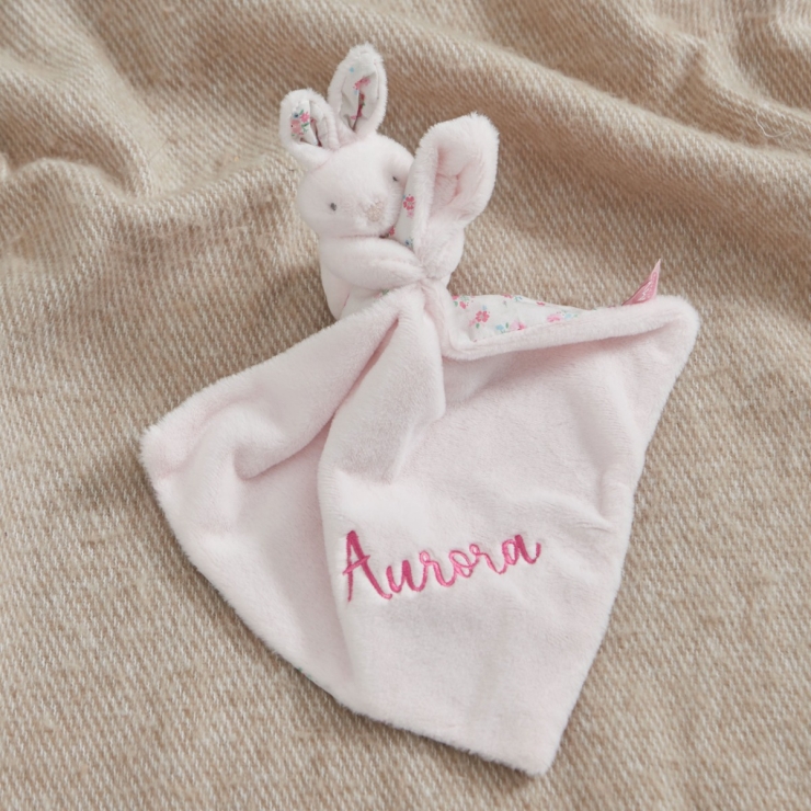Personalized Pale Pink Bunny Comforter 