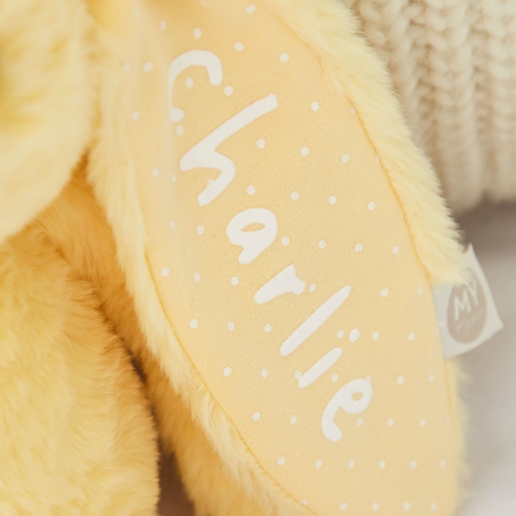 Personalised Sunshine Yellow Bunny Soft Toy