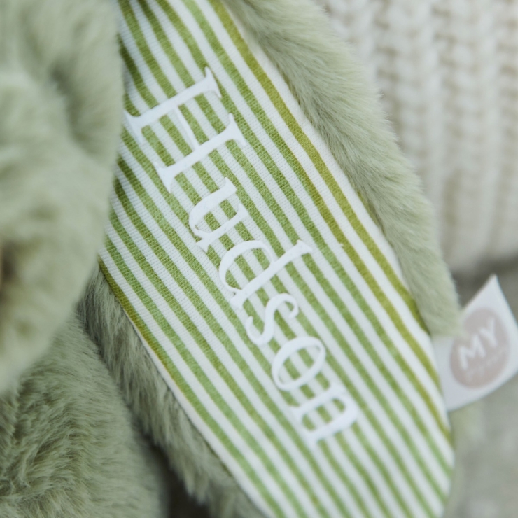 Personalised Sage Bunny Soft Toy 