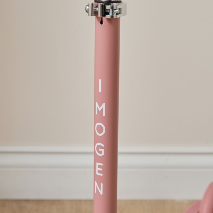 Personalised Raspberry Eco Banwood Three-Wheel Scooter