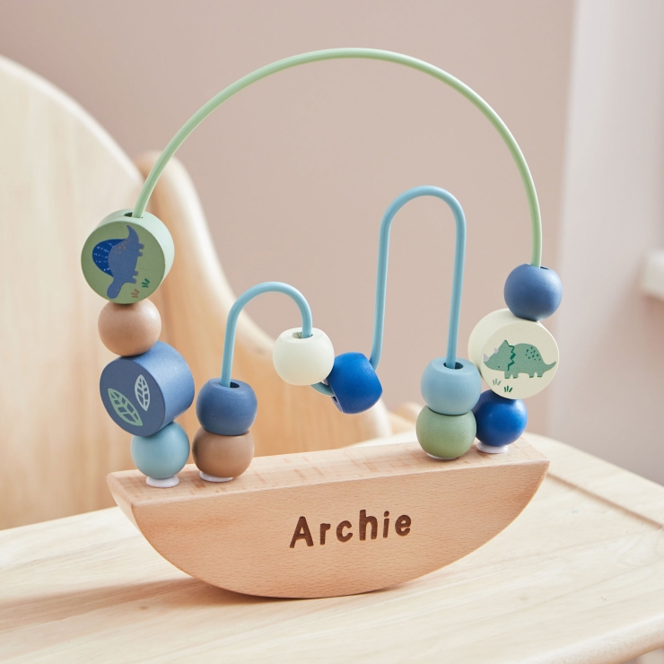 Personalised Dino Rocking Bead Activity Toy FSC®