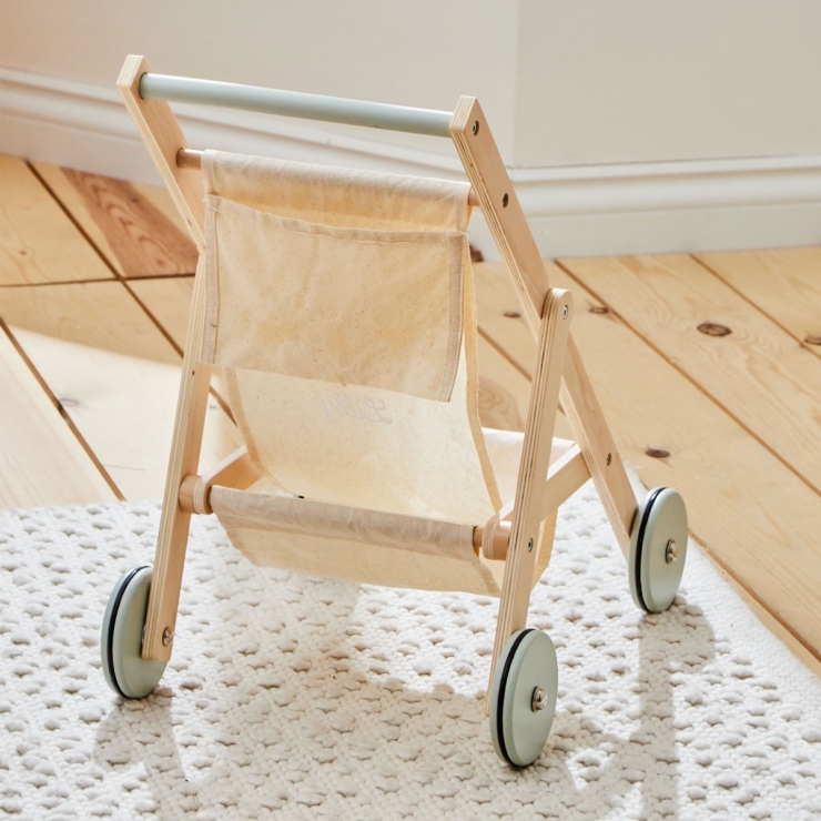 Personalised Kids Concept Bee Embroidered Wooden Stroller