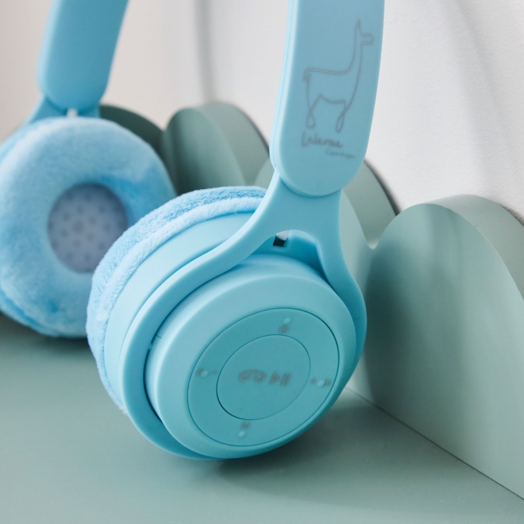 Personalised Lalarma Wireless Headphones in Pastel Blue