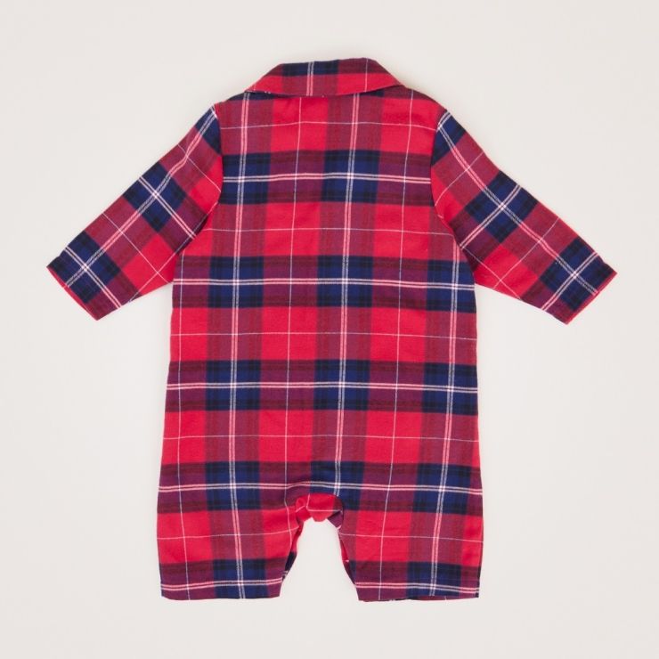 Personalised Red Checkered Pyjama Romper